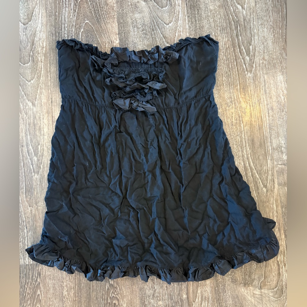 Mud Pie Black Ruched Swimsuit Coverup.